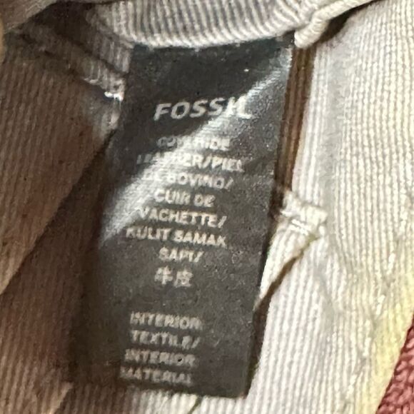 Fossil Burgundy Wine Pebbled Genuine Leather Tasseled Wristlet Wallet Size 6”x4” - Picture 7 of 7